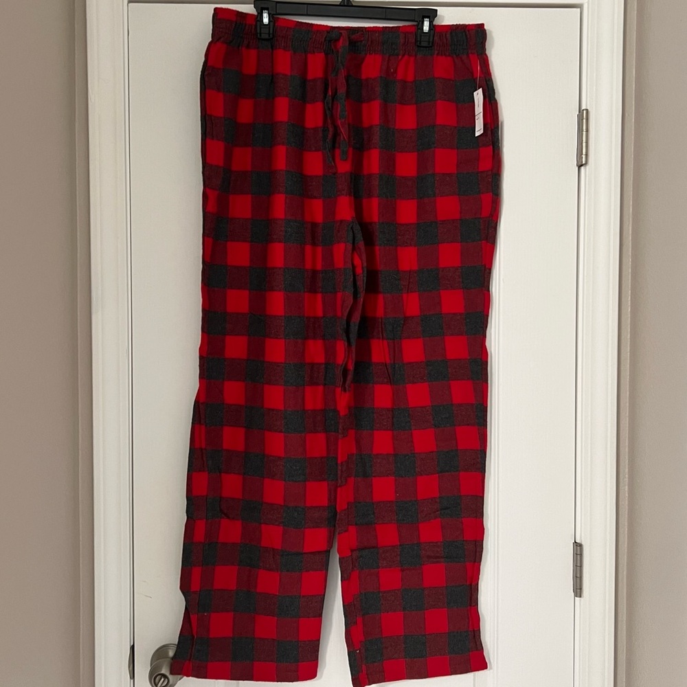 Men’s Red Buffalo Check Flannel Pajama Pants